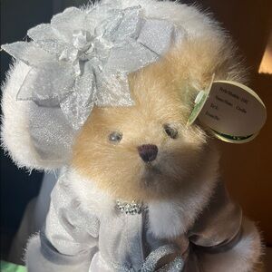 Elegant Silver and Cream Teddy Bear